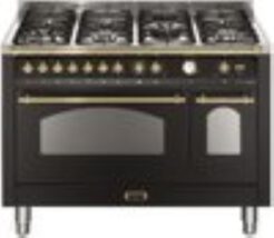 Lofra  - 3979€ - RNMD 126 MFT+E/2AEO - Schwarz - Messing / Gas - Elektro- Herd mit Doppelbackofen - 120 cm breit