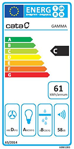 ECO LED-Beleuchtung max 1.200 m³//h Glas-Wandhaube 70 cm cata Gamma 700