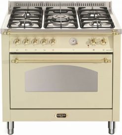 LOFRA - 2379€ - DOLCEVITA - SINGLE OVEN 90 cm - RBIG 96 MFT / CI - IVORY - Messing Finish