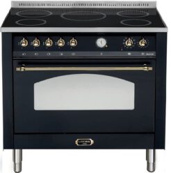 LOFRA - 3259€ - DOLCEVITA - INDUKTION 90 CM - SINGLE OVEN - RNMG 96 MFT/ 5 I - Black - Messing Finish