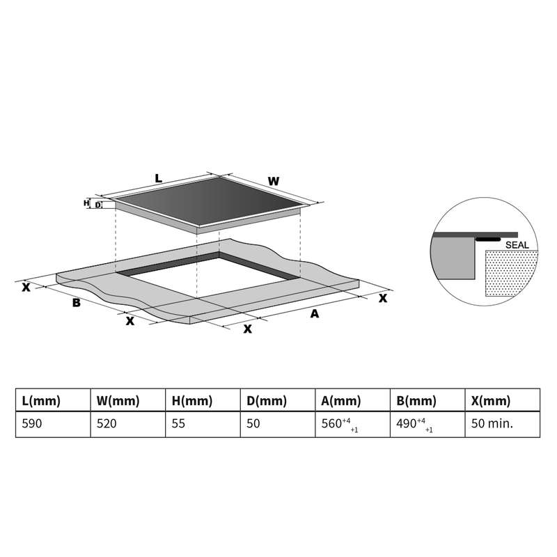 KKT Kolbe - 150€ - Kochfeld autark KFS59ED mit Slim-Designrahmen (Edelstahloptik) – Bild 6