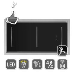 KKT Kolbe - 289€ - INTEGRA110 - 110cm Decken-Einbauhaube aus Edelstahl und schwarzem Glas