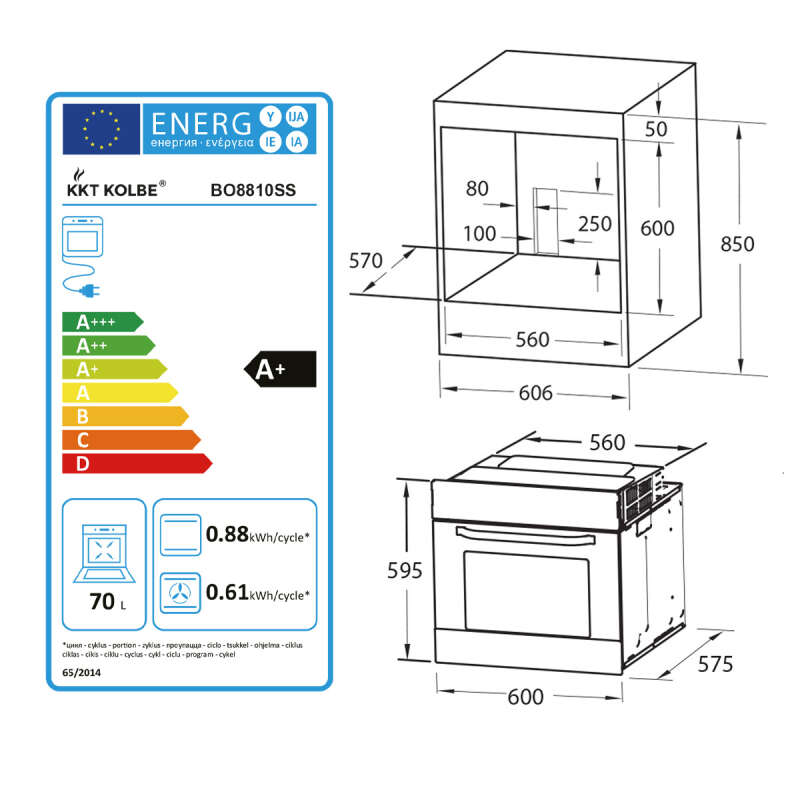 KKT Kolbe - 289€ - BO8810SS - Einbaubackofen mit versenkbaren Knebeln – Bild 9
