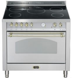 LOFRA - 3259€ - DOLCEVITA INDUKTION - SINGLE OVEN 90cm - RSG 96 MFT/ 5 I- Stainless - Messing Finish