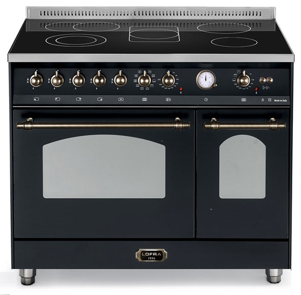 LOFRA - DolceVita - 3399€ - RNMD96MFTE Standherd 90 cm mit Ceranfeld – Double Oven Black Bronze