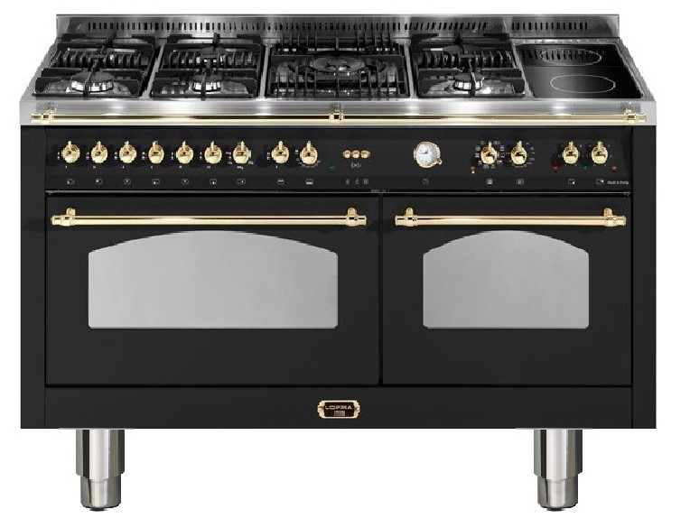 LOFRA - 6579€ - DOLCEVITA - DOUBLE OVEN 150 cm - RNMD 156 SMFET+MFT / AEOV - Black Messing Finish