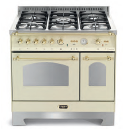 LOFRA - 2699€ - DOLCEVITA - GAS - DOUBLE OVEN 90 cm - RBID 96 GVGTE/ CI - IVORY Messing Finish