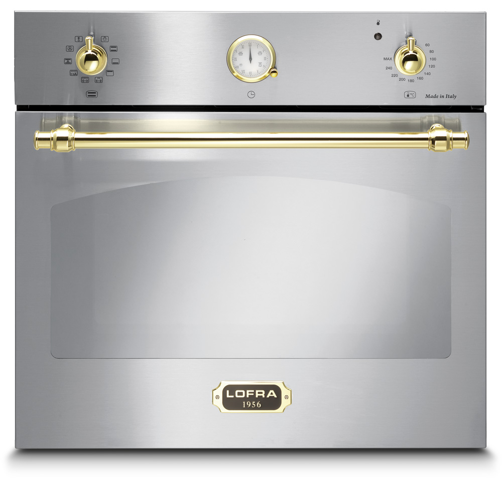 Lofra - 1149€ - DolceVita FRS69EE Retro Einbau-Backofen 60 cm Edelstahl mit Messing Finish