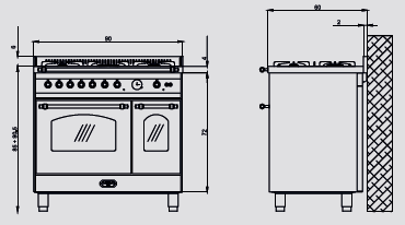 LOFRA - 2699€ - DOLCEVITA - GAS - DOUBLE OVEN 90cm - RNMD 96 GVGTE/ CI - BLACK – Bild 2