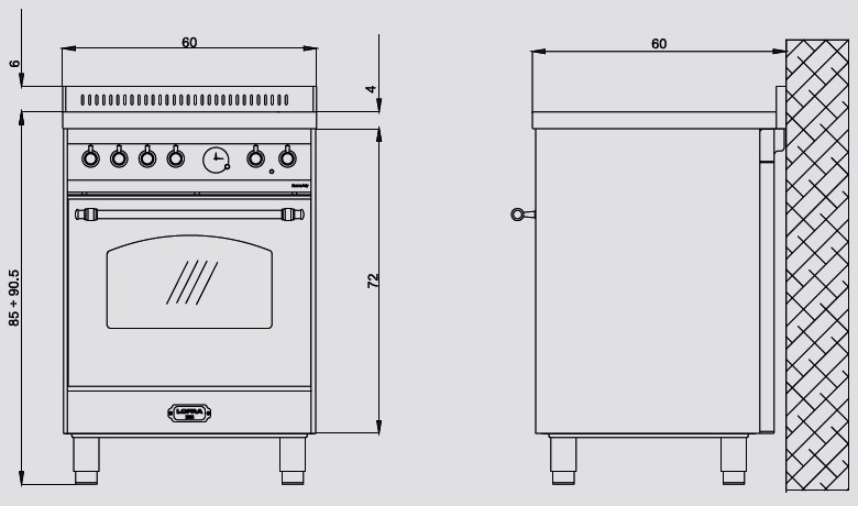 LOFRA - 2489€ - DOLCEVITA INDUKTION - SINGLE OVEN 60cm - RBI 66 MFT/ 4I - Ivory - Messing Finish – Bild 2