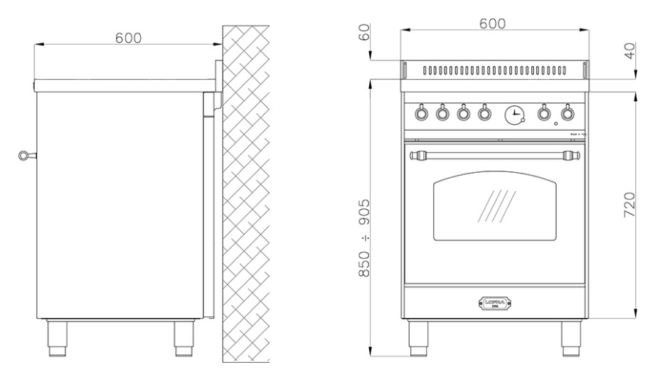 LOFRA - 2489€ - DOLCEVITA INDUKTION - SINGLE OVEN 60cm - RS 66 MFT/ 4I - Stainless Steel Messing Finish – Bild 2