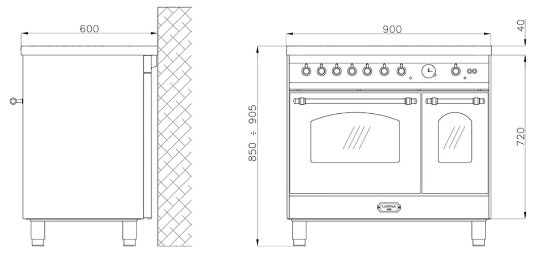 LOFRA - 3789€ - DOLCEVITA INDUKTION - DOUBLE OVEN 90cm - RNMD 96 MFTE/ 5IF - Black - – Bild 5