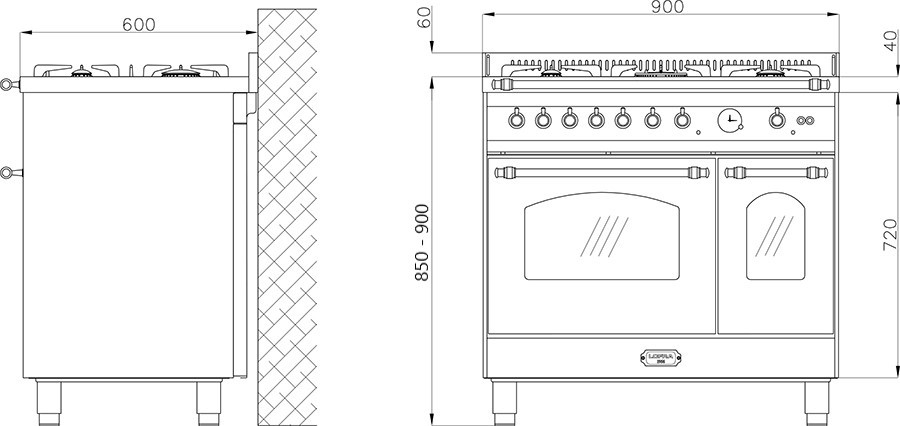 LOFRA - 2699€ - DOLCEVITA - DOUBLE OVEN 90 cm - RBPD 96 MFTE/CI - PEARL WHITE – Bild 4