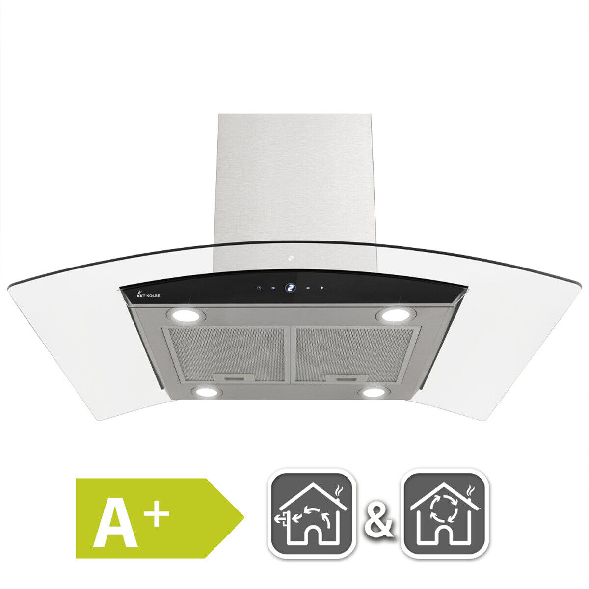 KKT Kolbe - 309€ - Dunstabzugshaube 90cm SINUS-INSEL-HC - Inselhaube – Bild 4