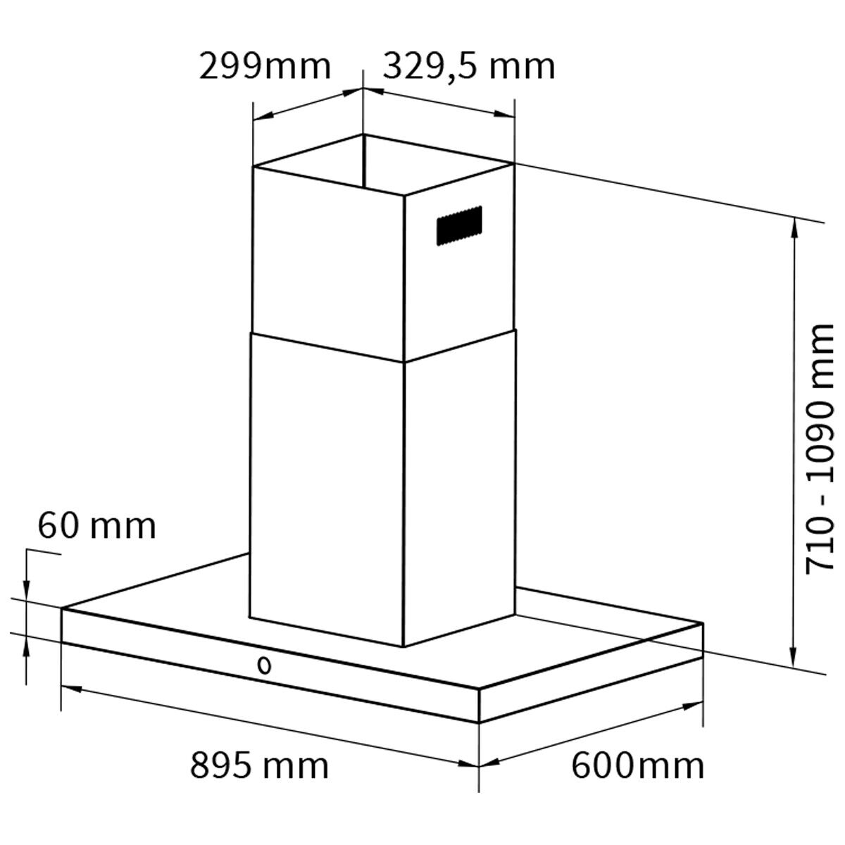 KKT Kolbe - 359€ - Dunstabzugshaube 90cm DELTA-INSEL-HC - Inselhaube – Bild 8