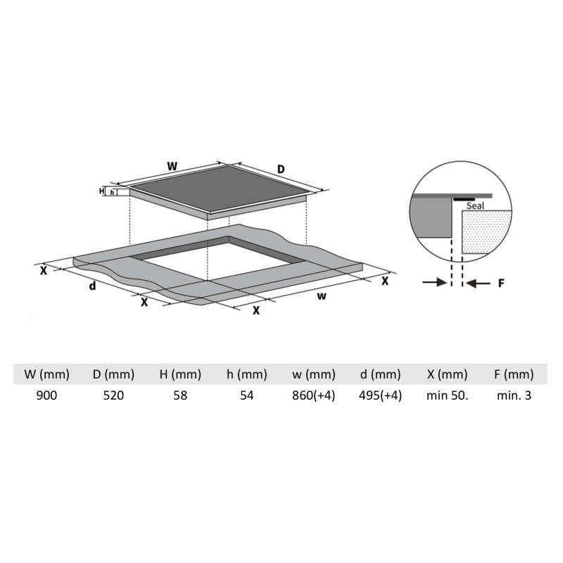 KKT Kolbe - 289€ - Induktionskochfeld autark IH89005FZ - Autarkes, rahmenloses 90cm Induktionskochfeld – Bild 4
