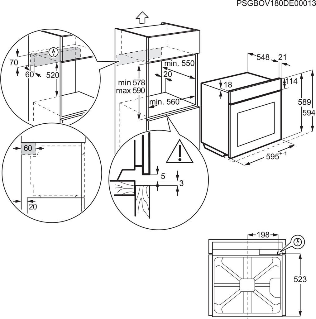 AEG - 511€ - Einbaubackofen - OU5PB41FSM - Pyrolyse - 72L – Bild 3