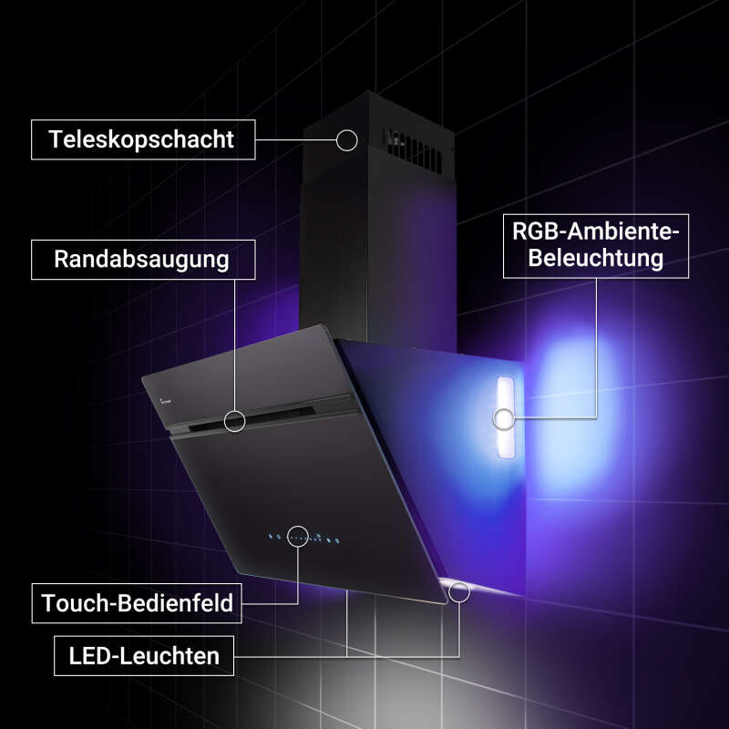 KKT Kolbe - 189€ - Dunstabzugshaube 60cm AURORA6005FB RGBW Ambientebeleuchtung – Bild 4