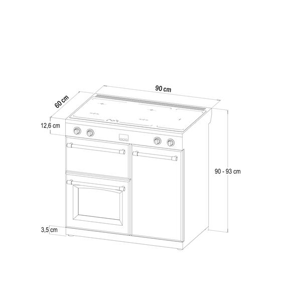 Belling - 2499€ - FARMHOUSE RCA 90 Ei Black - 90 cm Range Cooker mit Induktionskochfeld – Bild 5