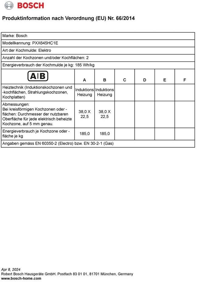 Bosch - 639€ - PXX645HC1E - Induktionskochfeld - Bratsensor - 60cm – Bild 6