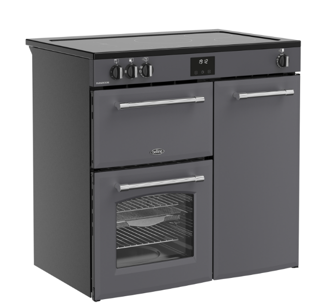 Belling Farmhouse RCA 90 Ei Standherd 90 cm Induktion mit 3 Backöfen Anthrazit – Bild 2