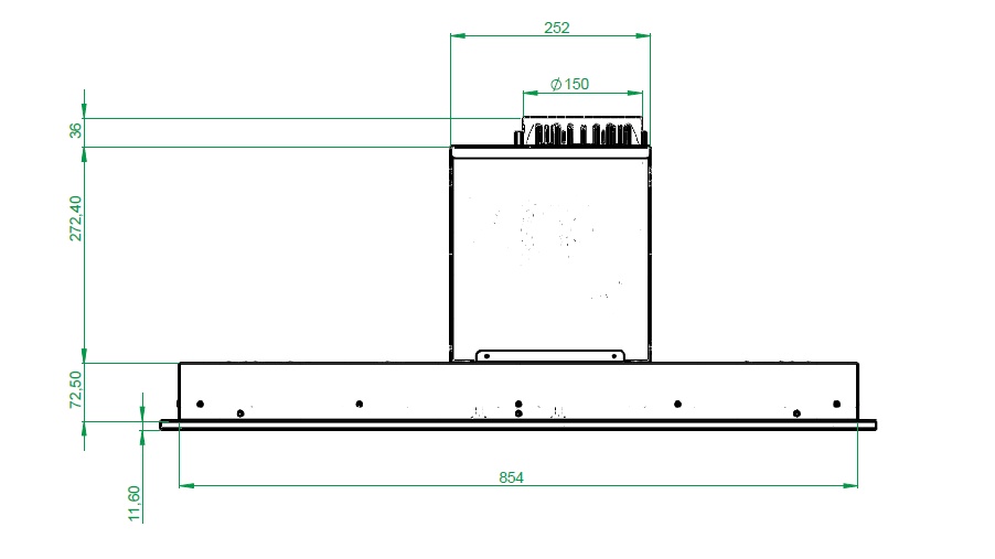 Baumann - 924€ - Carina 90 - Weißglas - Deckenhaube - 90 x 60 cm – Bild 2