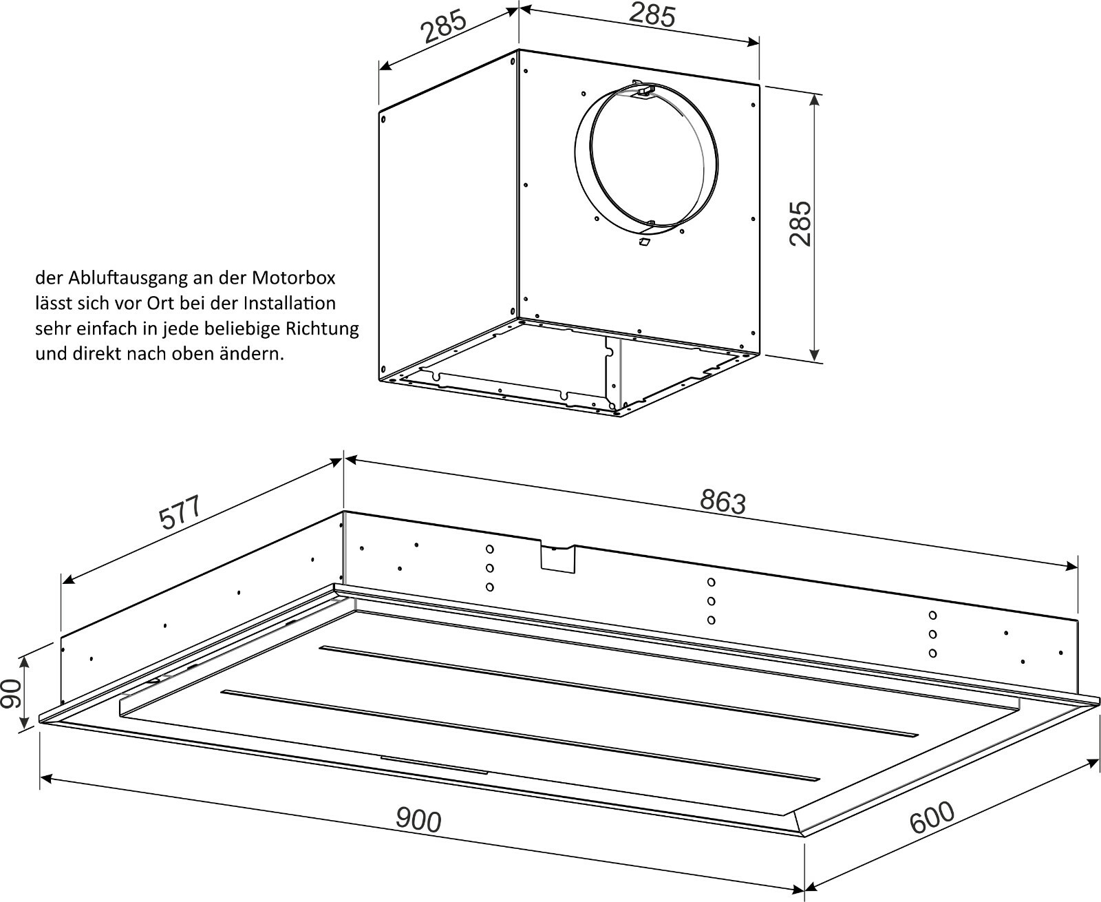 Baumann - 739€ - Aurora 9060 - Edelstahl Deckenlüfter - 90x60 – Bild 3
