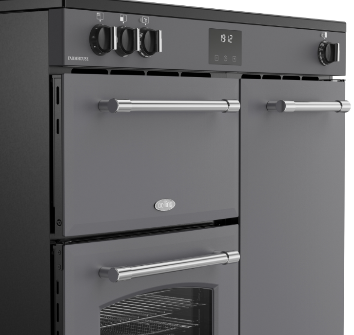 Belling Farmhouse RCA 90 Ei Standherd 90 cm Induktion mit 3 Backöfen Anthrazit – Bild 4