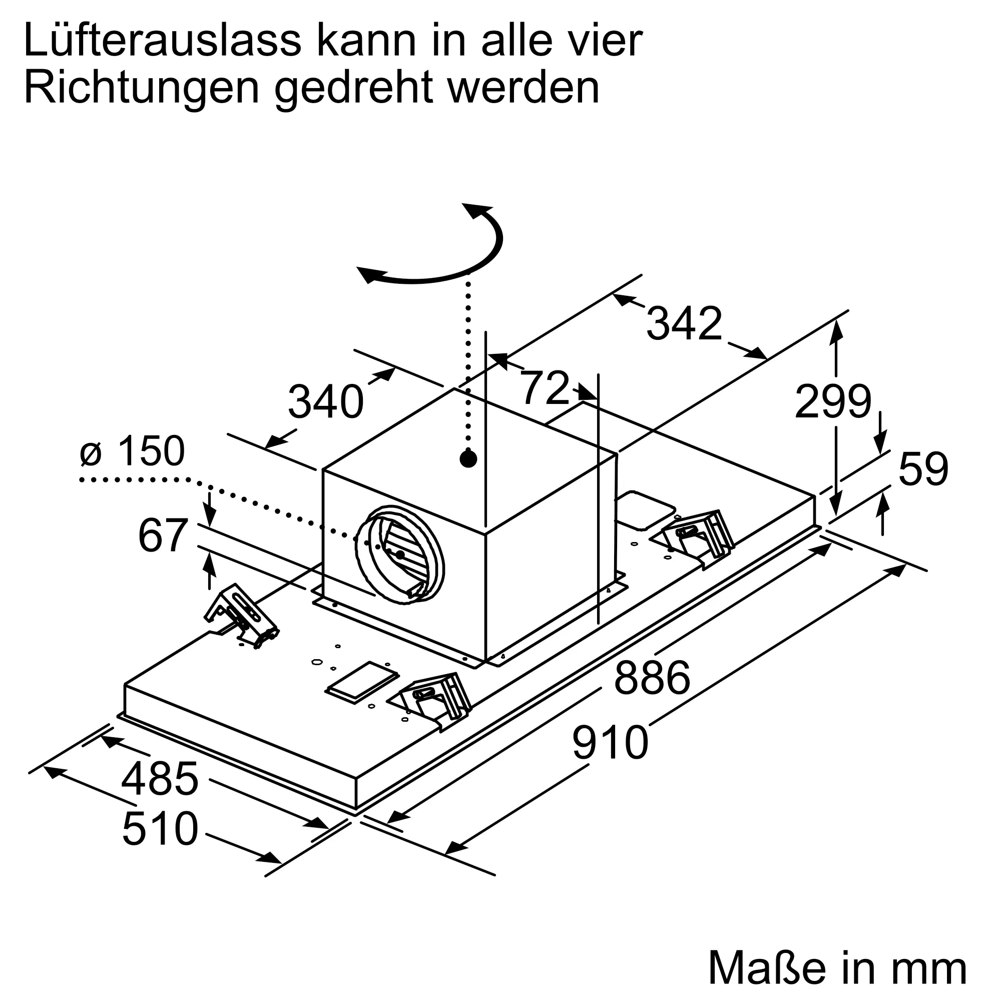 Bosch DRC99PS20 Deckenlüfter 90 cm Einbau Serie 8 Home Connect weiß – Bild 5