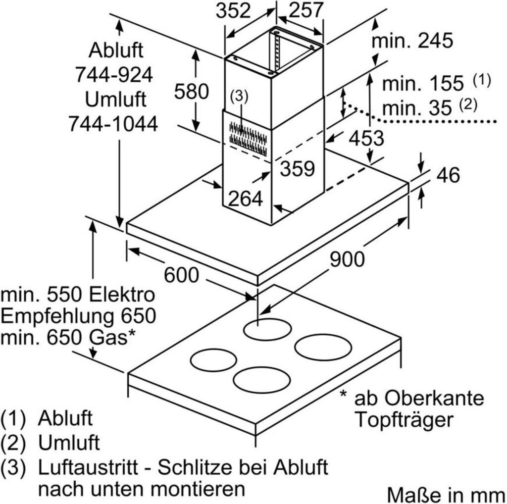 Siemens Inselhaube 90 cm Edelstahl LF98BIP50 leise & leistungsstark – Bild 5