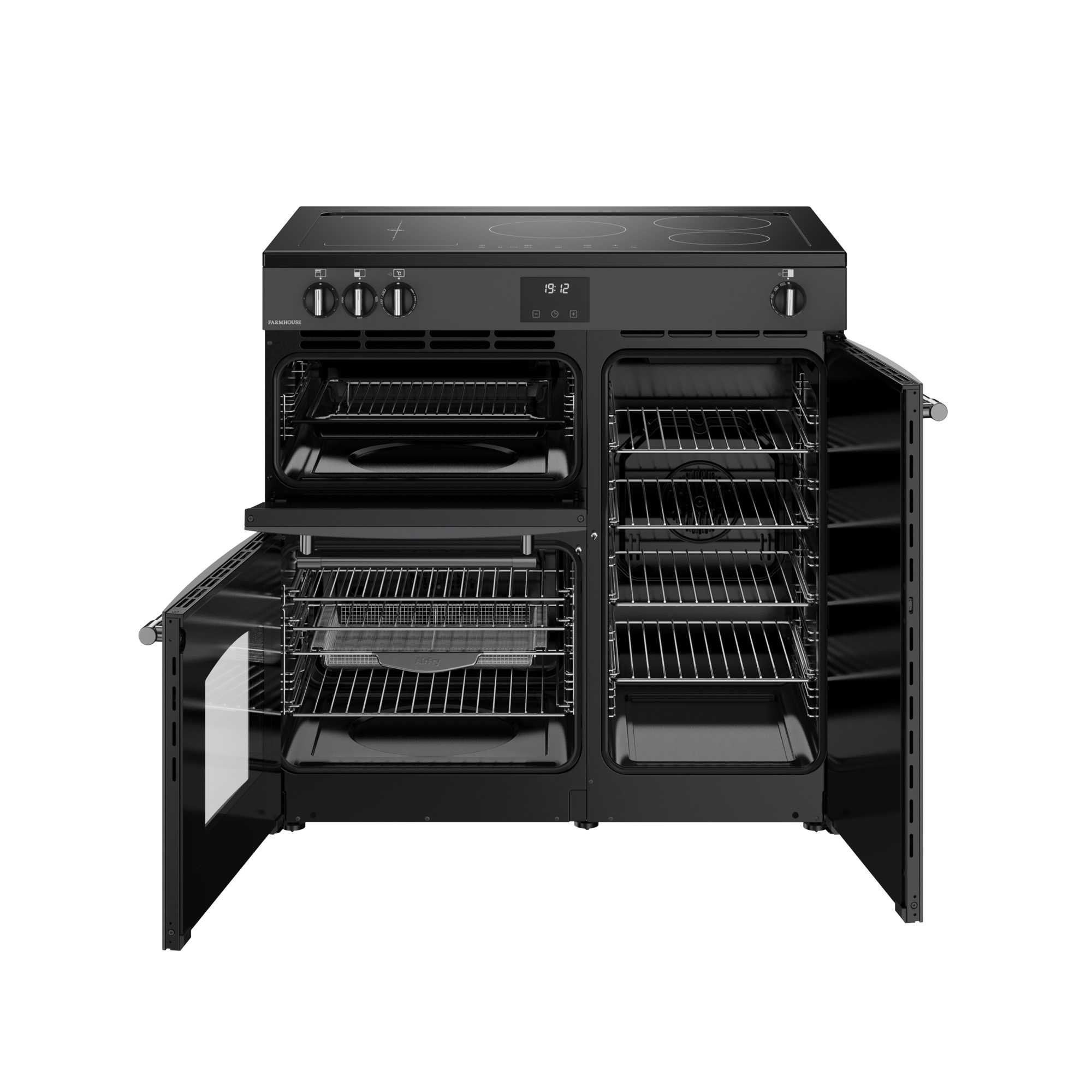 Belling Farmhouse RCA 90 Ei Standherd 90 cm Induktion mit 3 Backöfen Anthrazit – Bild 7